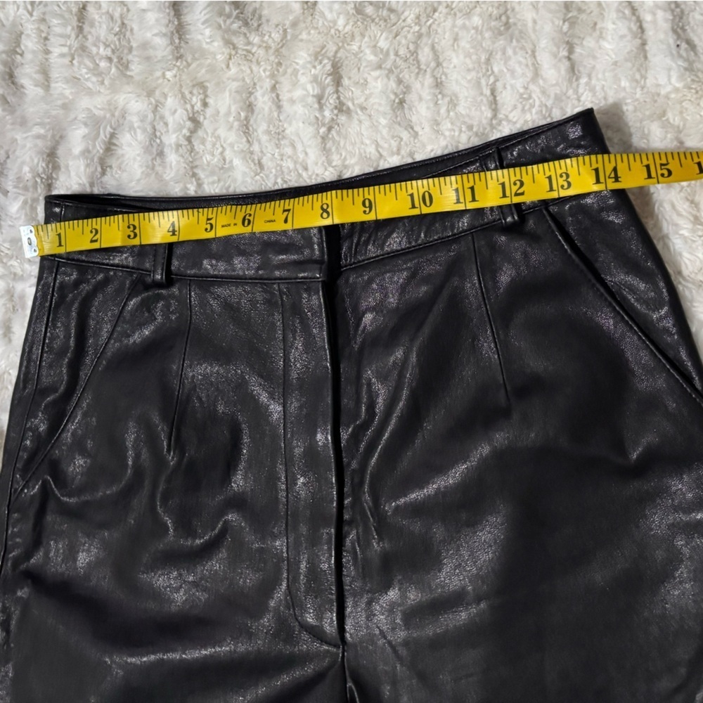 ENVELOPE 1976 Women’s Black Faux Leather Straight- Leg Pants - Picture 15 of 16